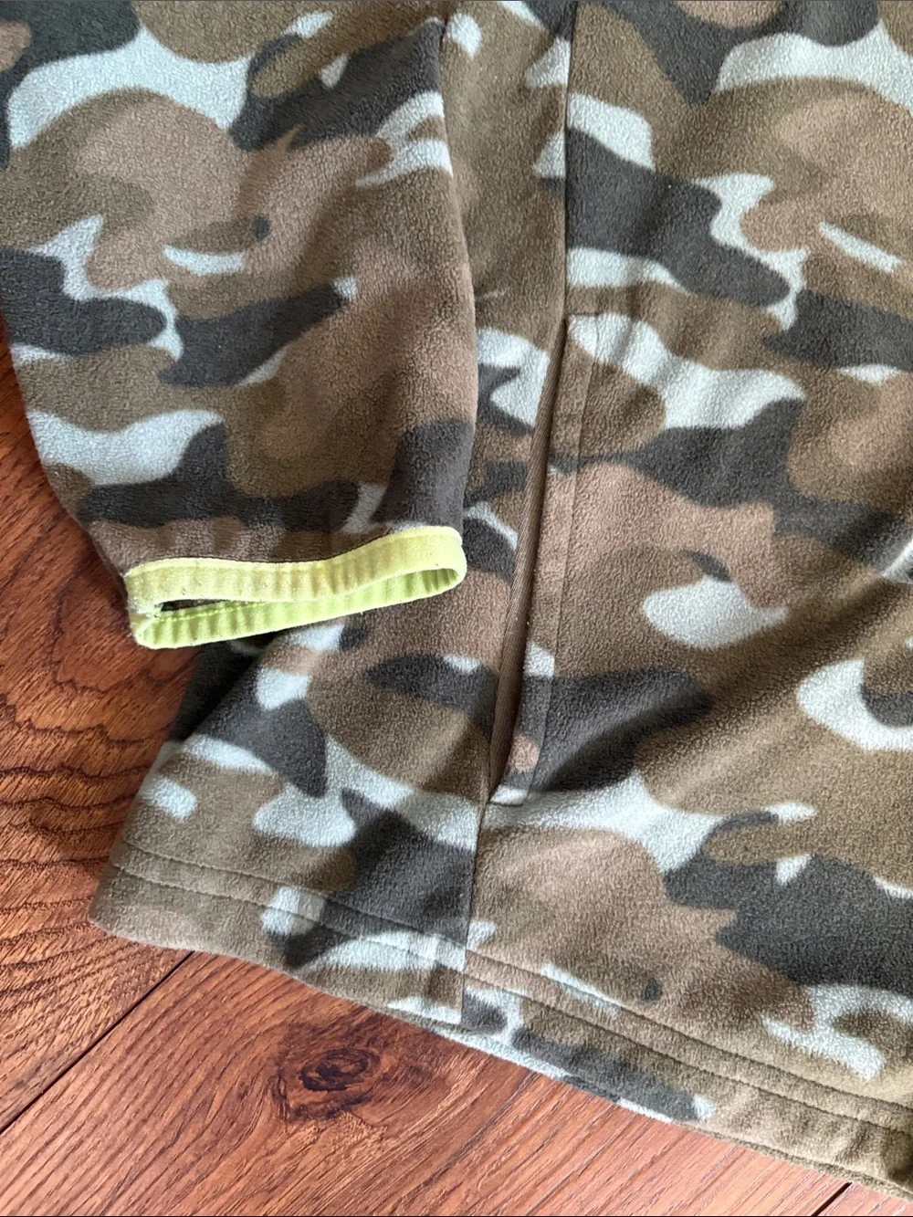 OshKosh B'gosh Olive/Green Camouflage Fleece Jacket with Lime Trim